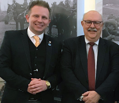 Dr Paul Latawski, Department of War Studies pictured with the After Brexit Support Managing Director Tomasz Wisniewski.